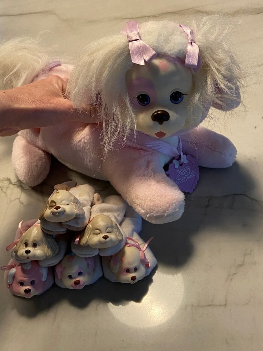 Vintage Pink Puppy Surprise with 6 Puppies